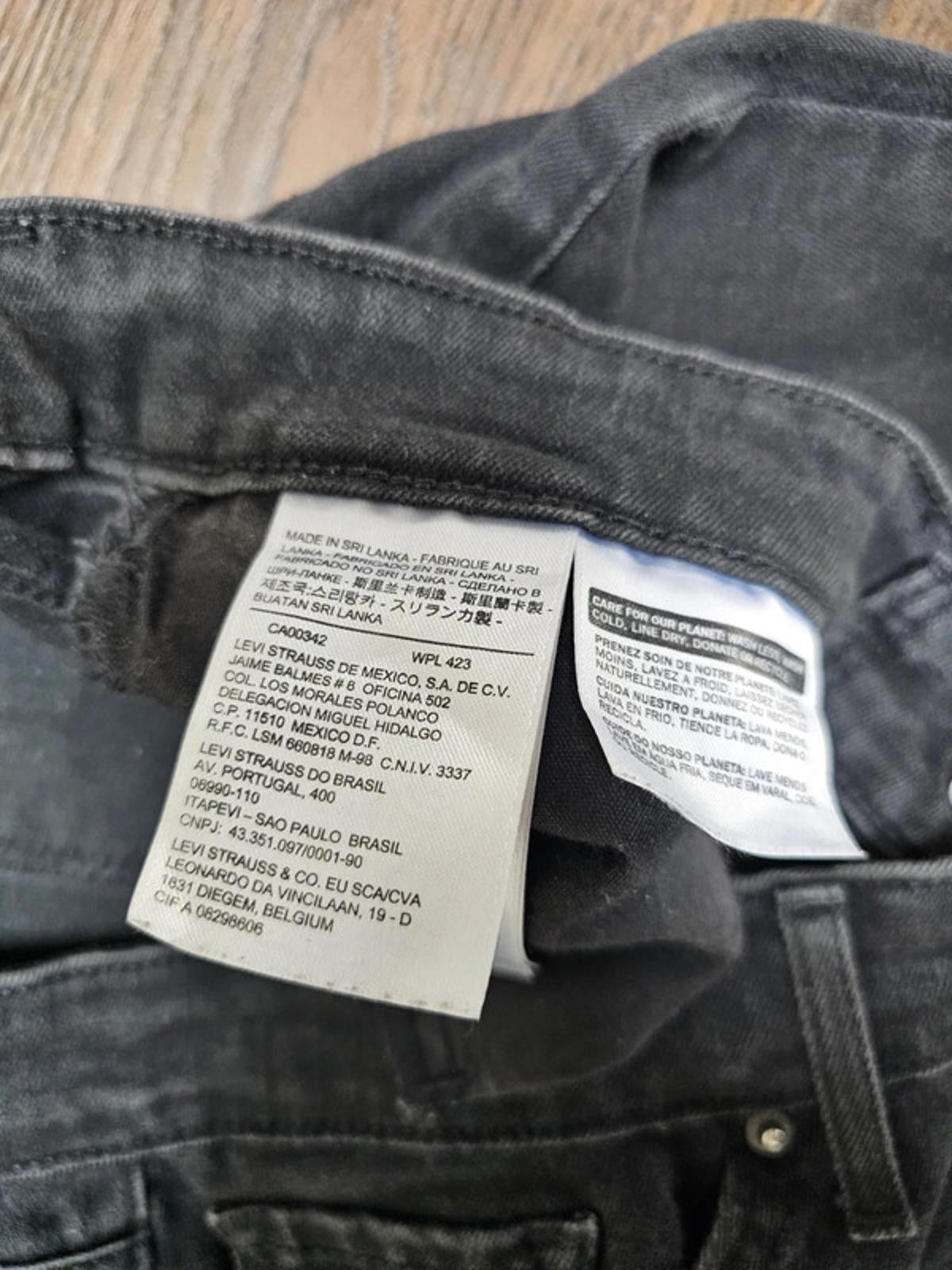 Levi's Womens Black Jeans 712 Slim Fit W30/30L Denim Trousers Bottoms
