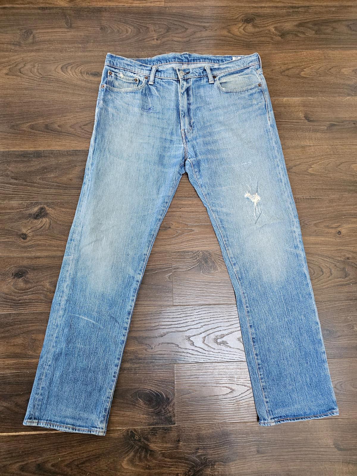 Levi's Mens Blue Jeans 504 Regular Straight W36/32L Cone Mills White Oak Denim