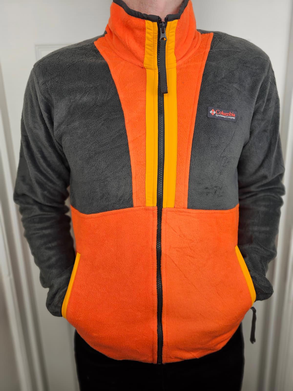 Columbia Mens Backbowl Full Zip Fleece Jacket - M/Medium - Orange/Grey