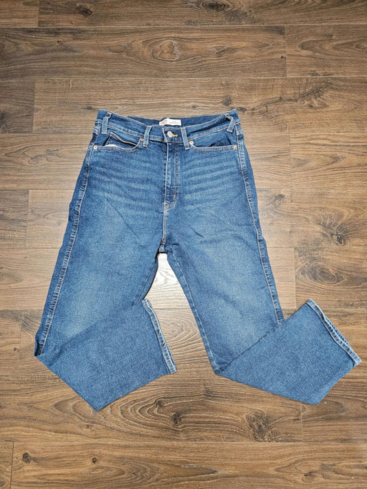 Levi's Womens Blue Jeans Heritage High Rise Straight W32/26L Denim Trousers