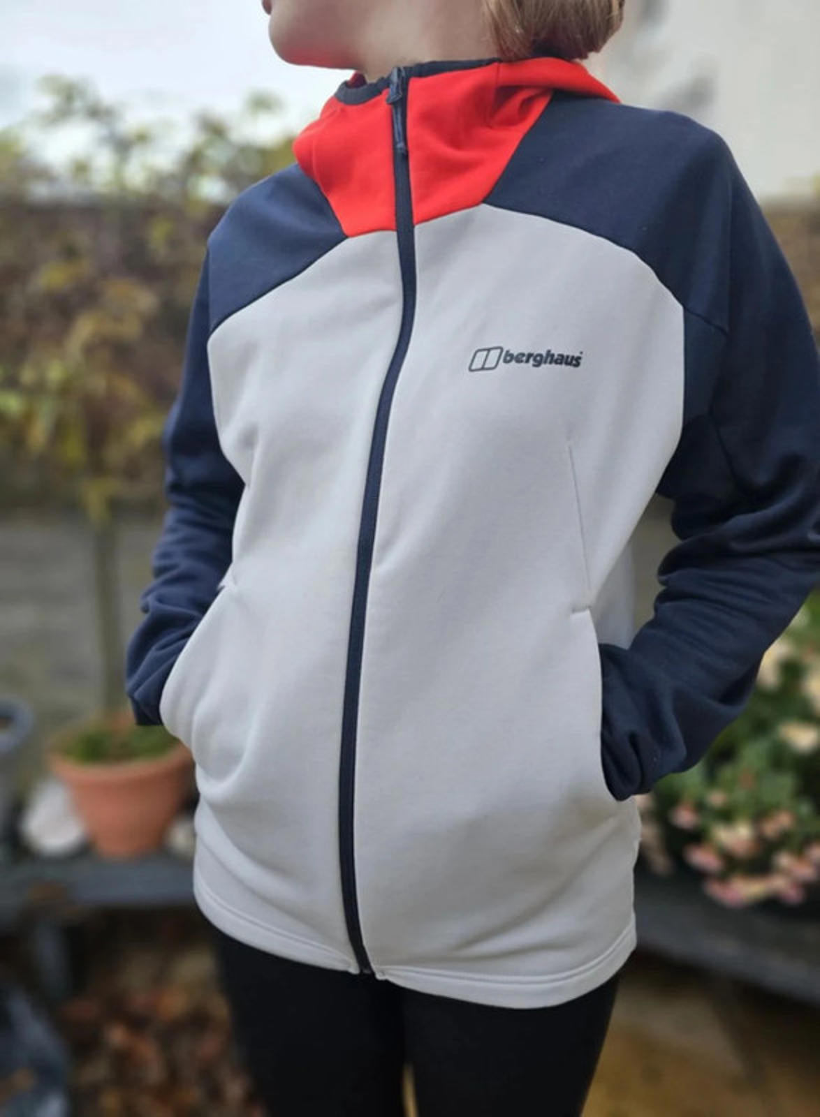 Berghaus Gyber Full Zip Navy/red Hoodie Fleece Streetwear Jacket - S/Small