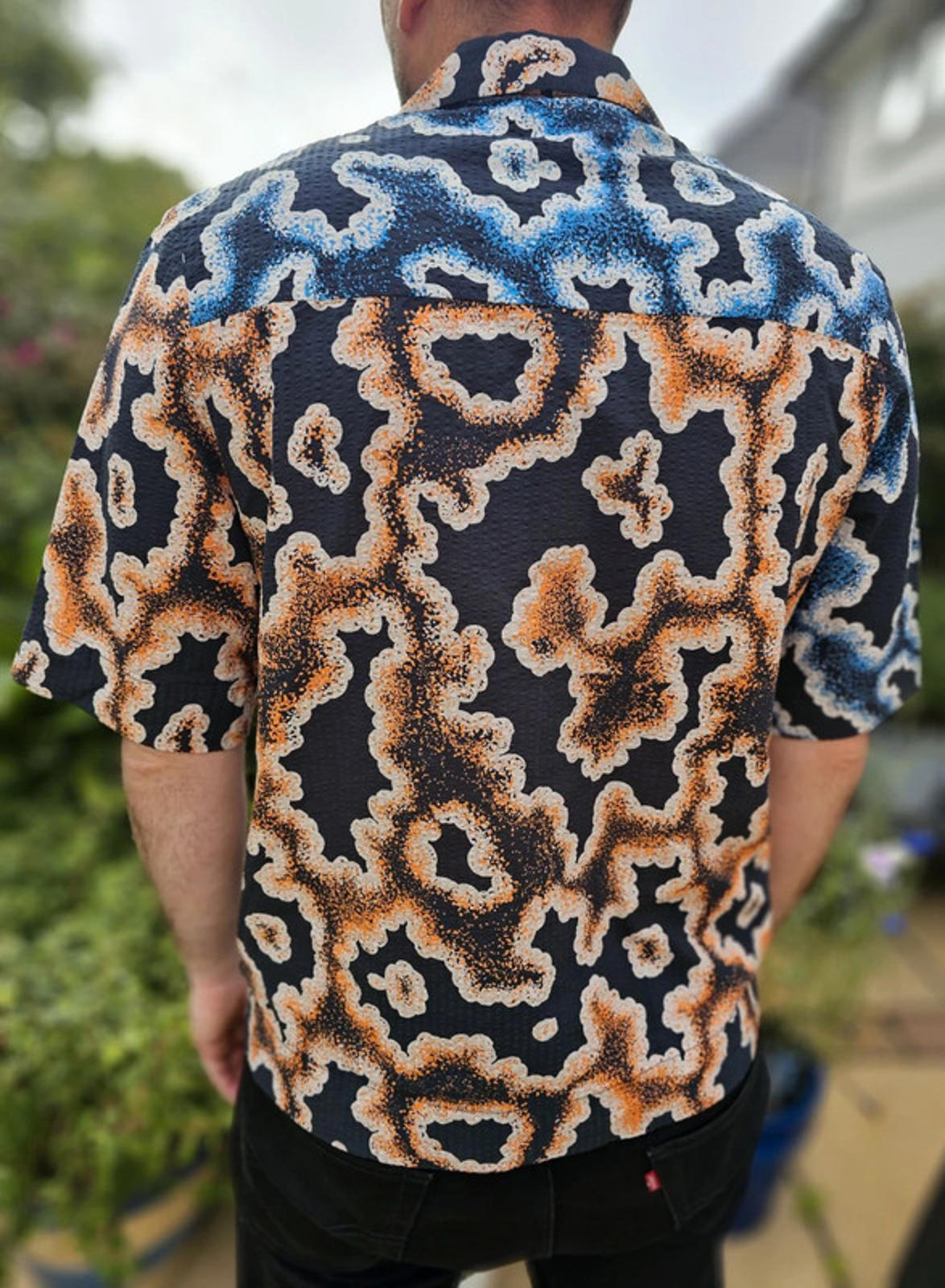 Brand New Mens EDWIN Japan Kumo Pattern Short Sleeve Shirt RRP £130 - M/Medium
