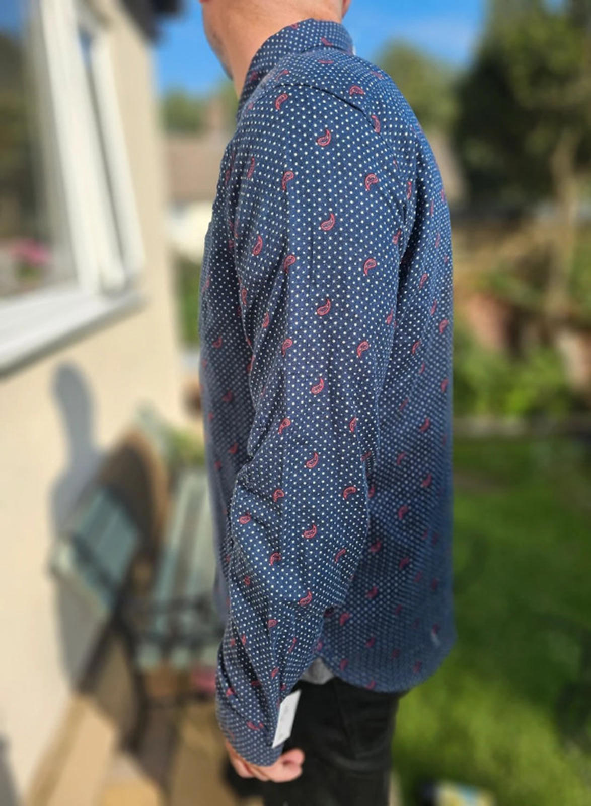 Dstruct Mens Smart Casual Long Sleeve Button Up Patterned Shirt - XL/Extra Large