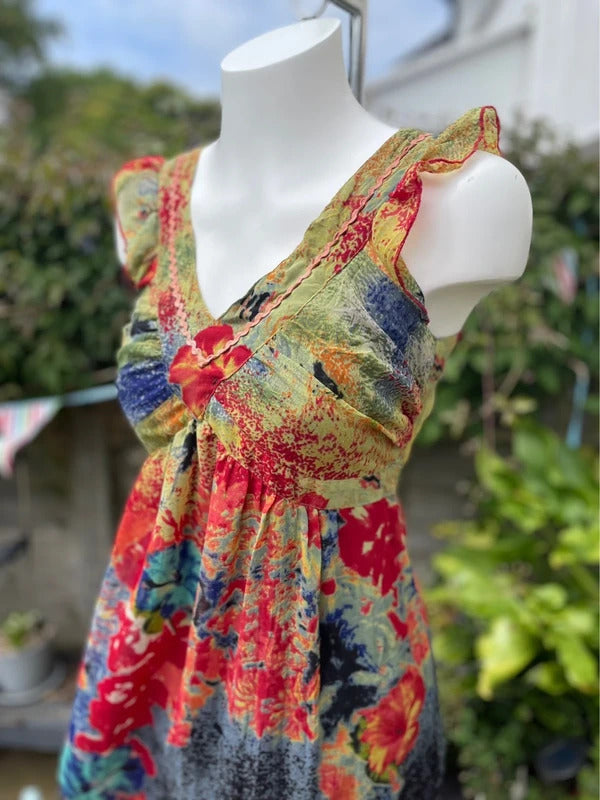 Joe Browns Women's Tie Back Tunic Style Floral V Neck Top - UK 10