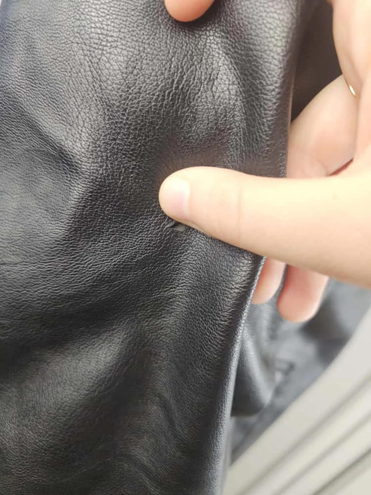 Tommy Hilfiger Mens Full Zip Black Faux Leather Jacket - L/Large