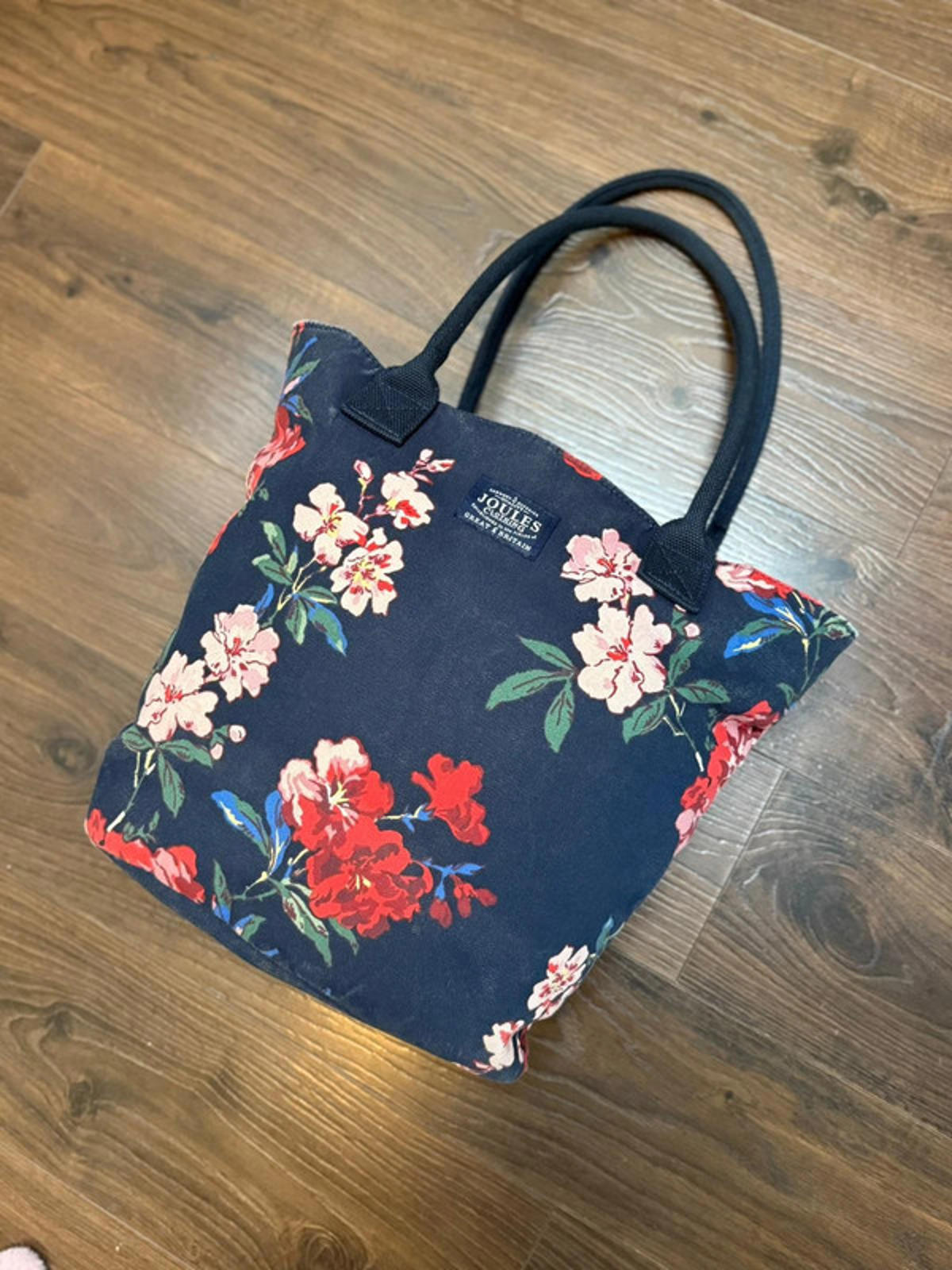 Joules Womens Floral/Flower/Botanical Print Shoulder Tote Bag - Navy/Multicolour