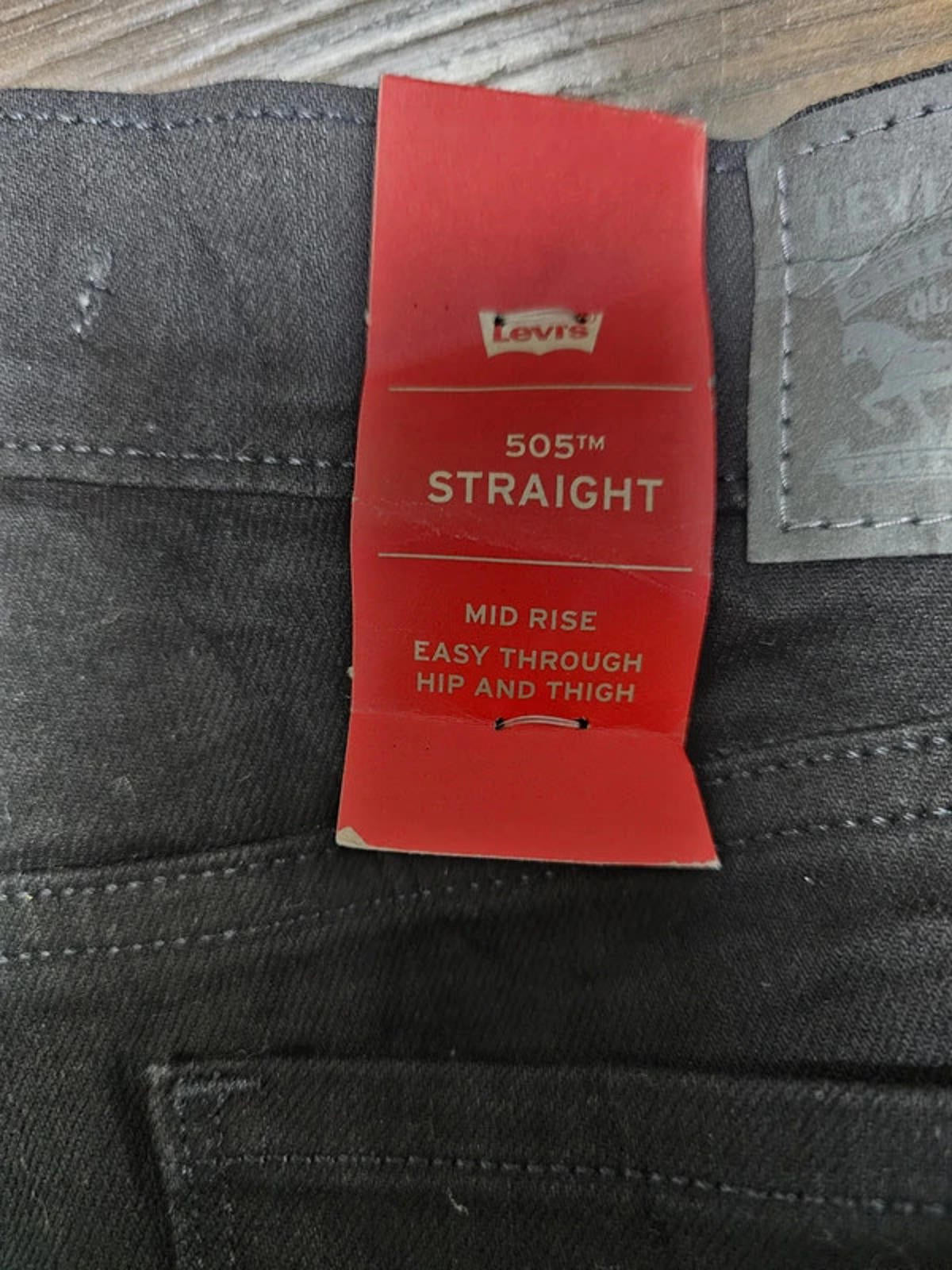 Levi's Womens Black Jeans 505 Mid Rise Straight W28/32L Denim Trousers Bottoms