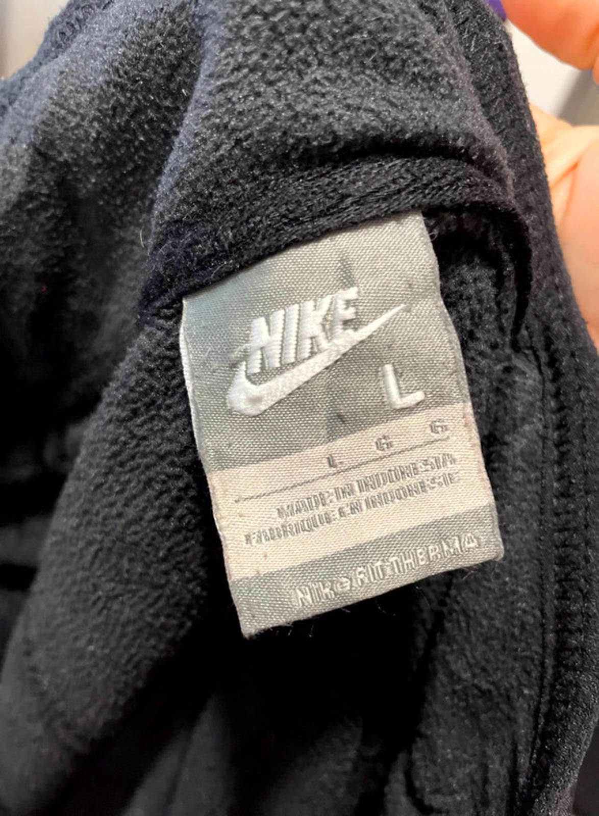 Vintage Nike Silver Tag 1/4 Zip Fleece Pullover Jumper Black - L/Large