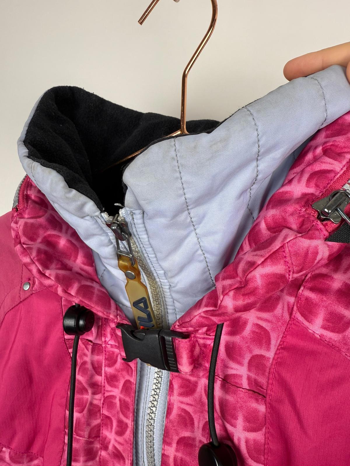 Fila Womens Vintage 90's Full Zip Thermal Hooded Ski/Snowboarding Coat/Jacket -