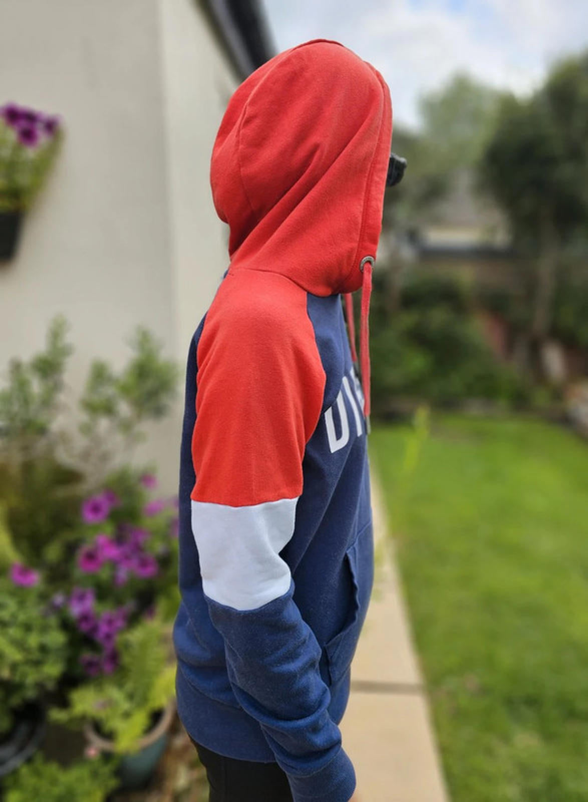 Womens Diesel Big Spellout Navy/Red/White Pullover Hoodie - L/Large