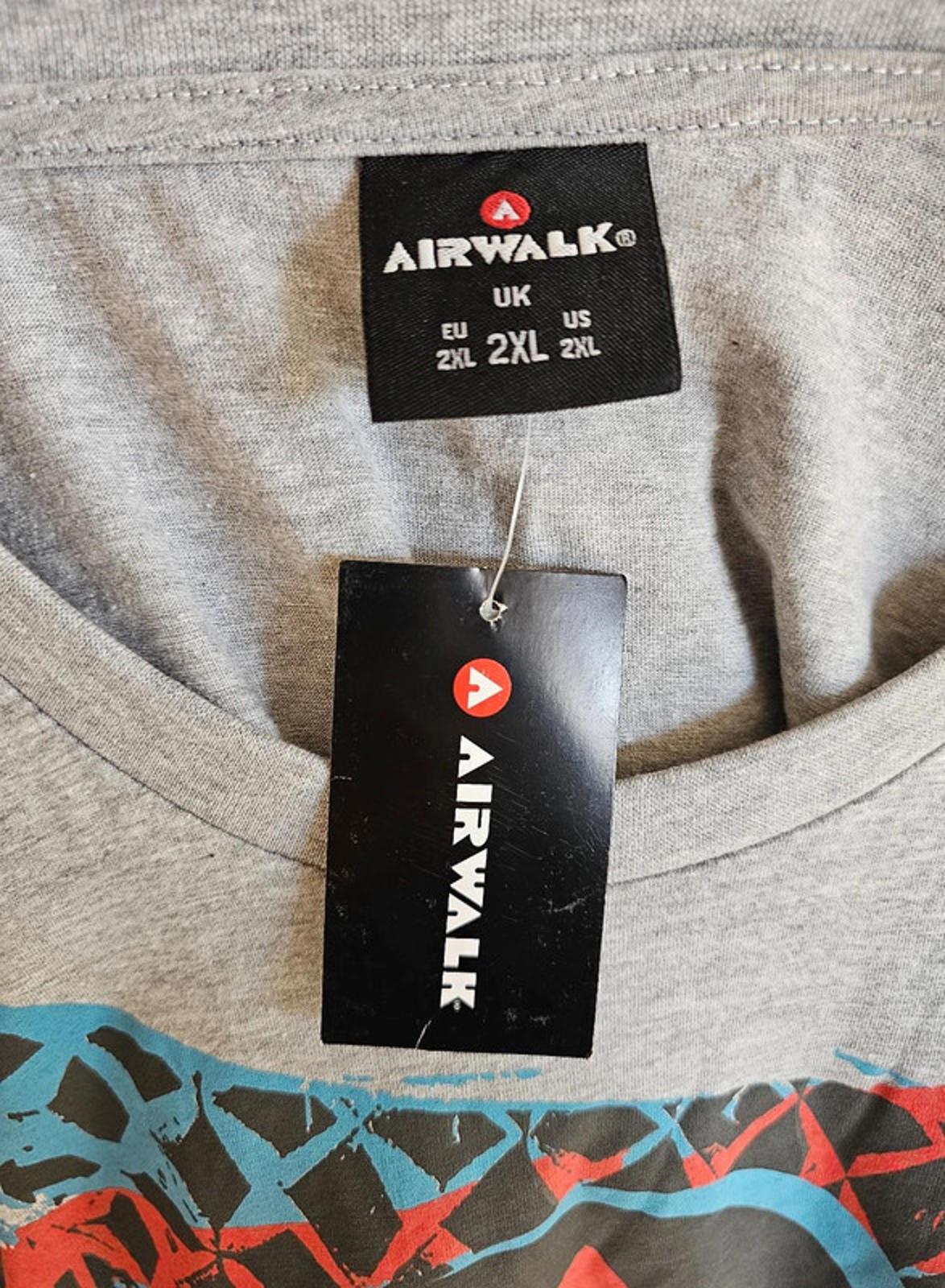 Airwalk Short Sleeve Top T-Shirt Grey XXL/Extra Extra Large Mens/Unisex BNWT**