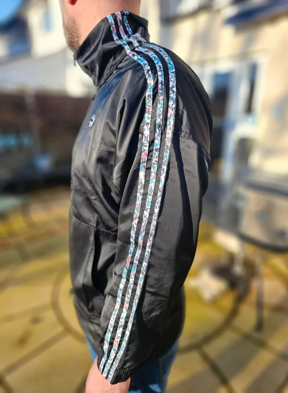 Adidas Full Zip Black Windbreaker Style Track Jacket - UK 12 - NWT