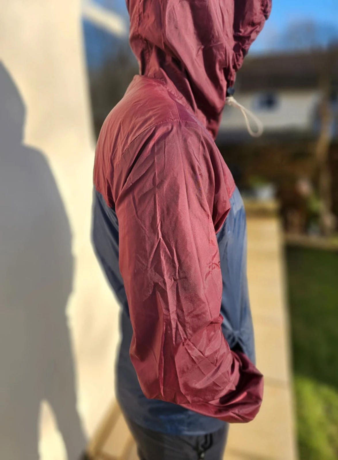 Awesome Obey Burgundy Windbreaker Rain Coat - L/Large Unisex Casual Layer