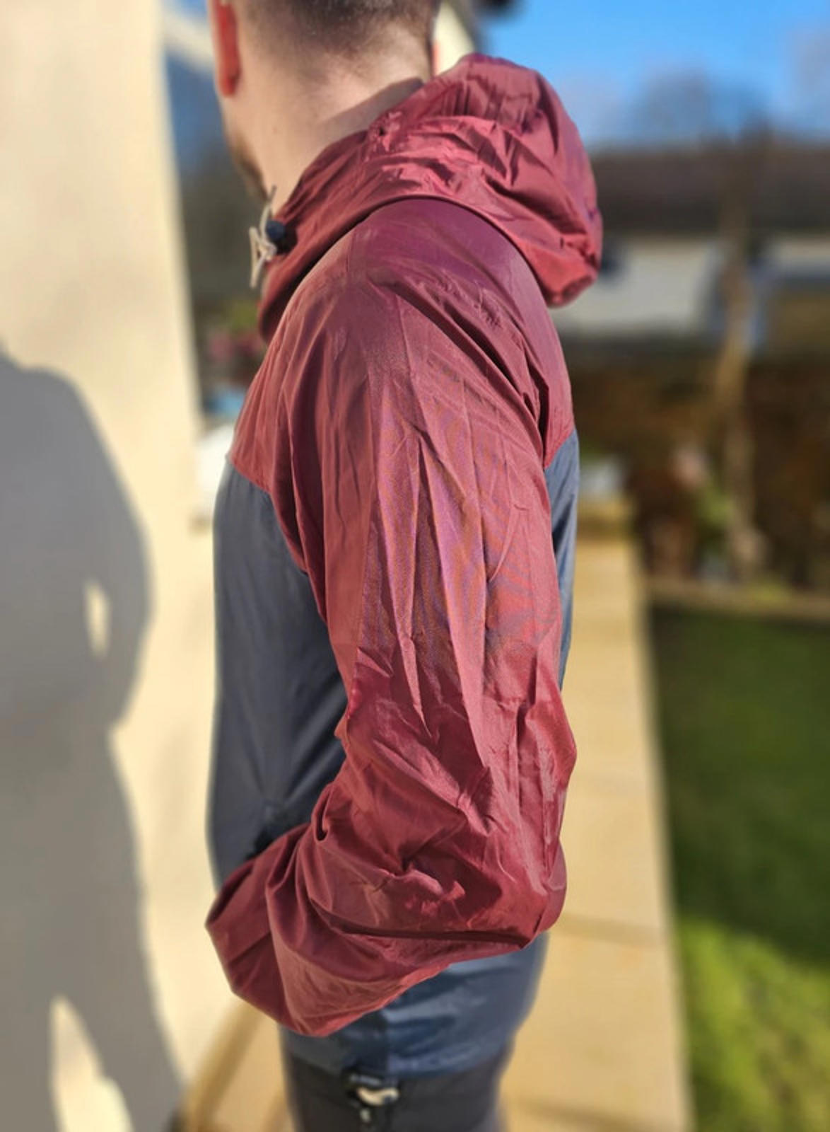 Awesome Obey Burgundy Windbreaker Rain Coat - L/Large Unisex Casual Layer