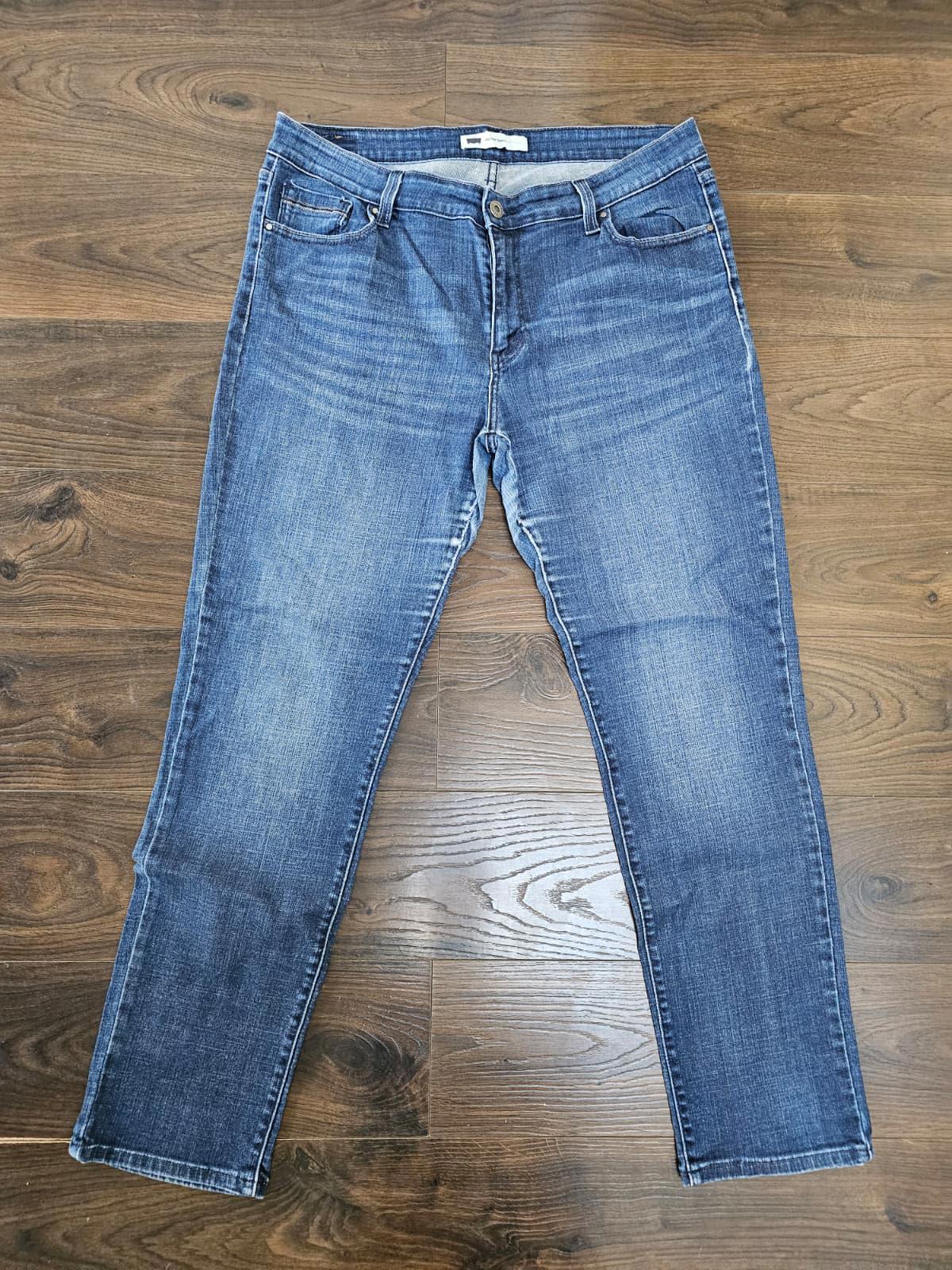 Levi's Womens Blue Jeans Mid Rise Skinny Fit - W35/30L Denim Trousers Bottoms