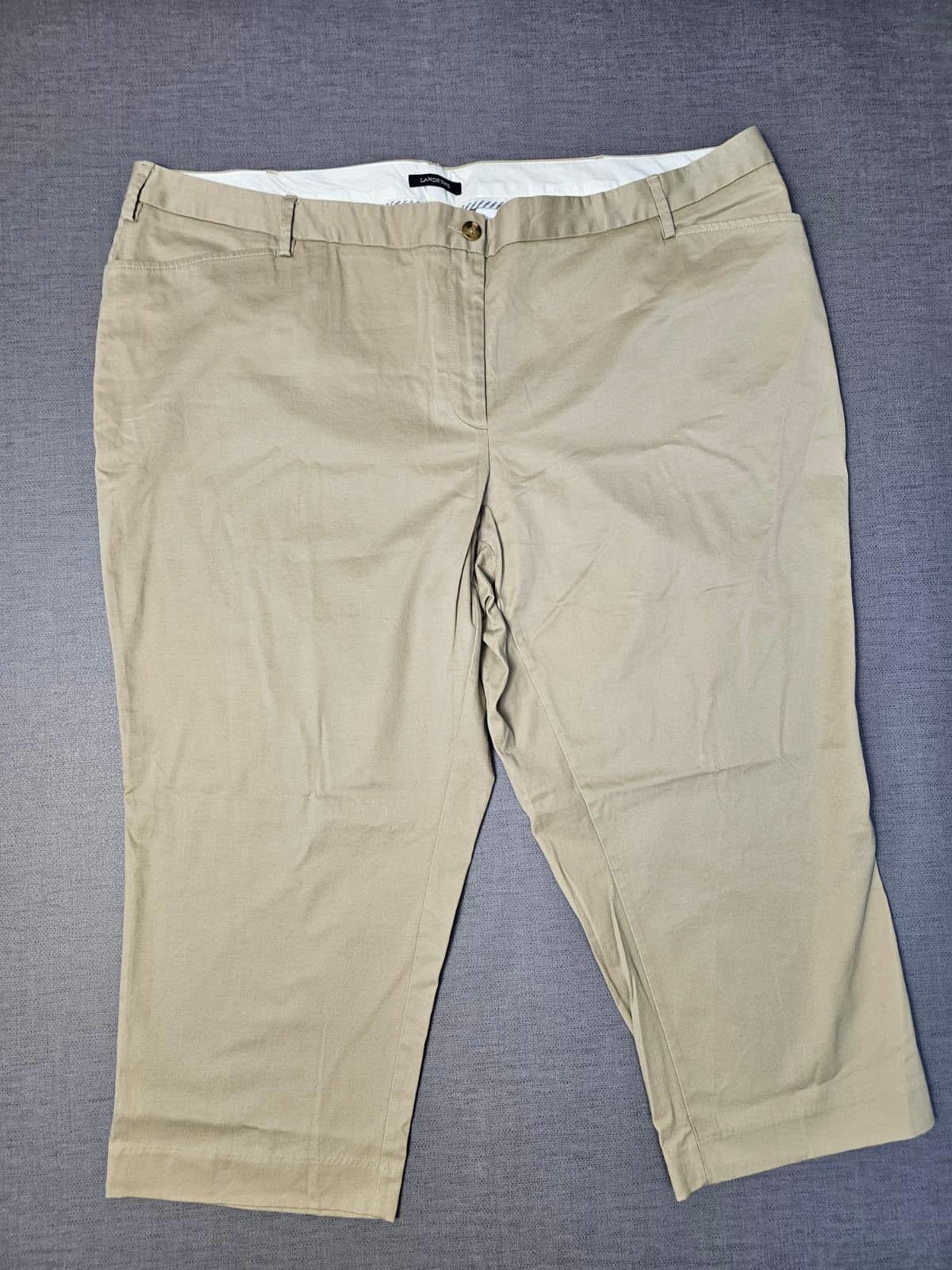 Lands End Women's Smart Casual Beige Chino Trousers/Pants - UK 28 - W46/L24