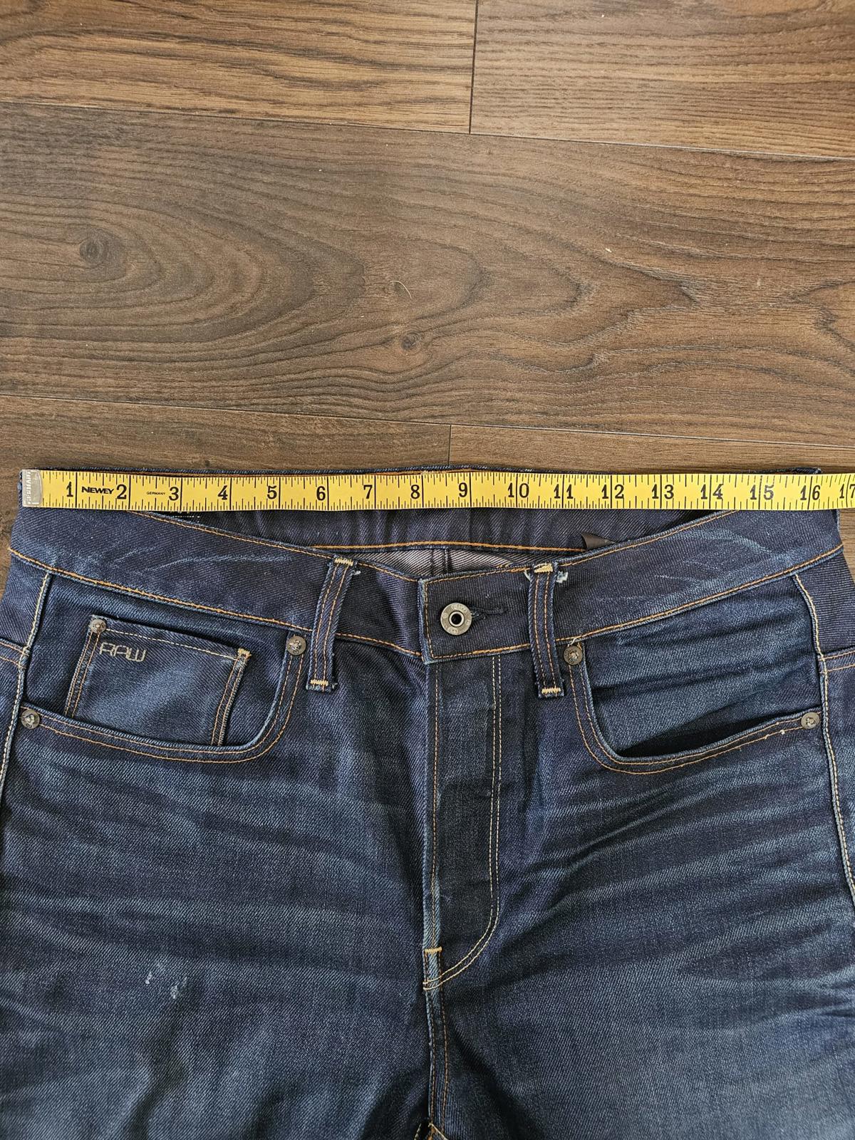 G- STAR Mens Blue Button Fly Jeans 3301 Straight Sim Fit W32/35L Denim