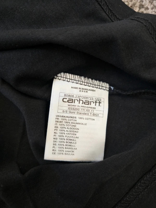 Carharrt WIP Gold Standard Short Sleeve Big Print Top/T-Shirt - L/Large - Black