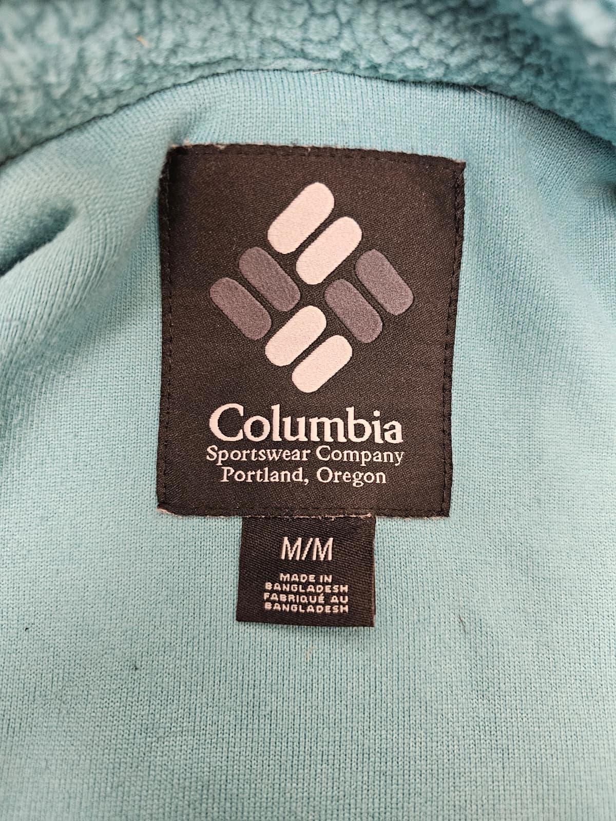Columbia Womens Pullover Snap Button Fleece Jumper - M/Medium - Teal
