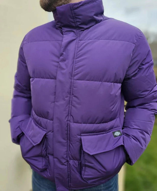 Awesome Dickies Olaton Jacket Deep Purple Puffer Jacket - M/Medium