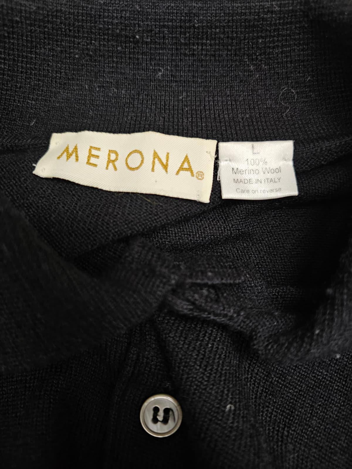 Merona Mens Made In Italy 100% Merino Wool Long Sleeve Polo Neck Jumper -L/Large