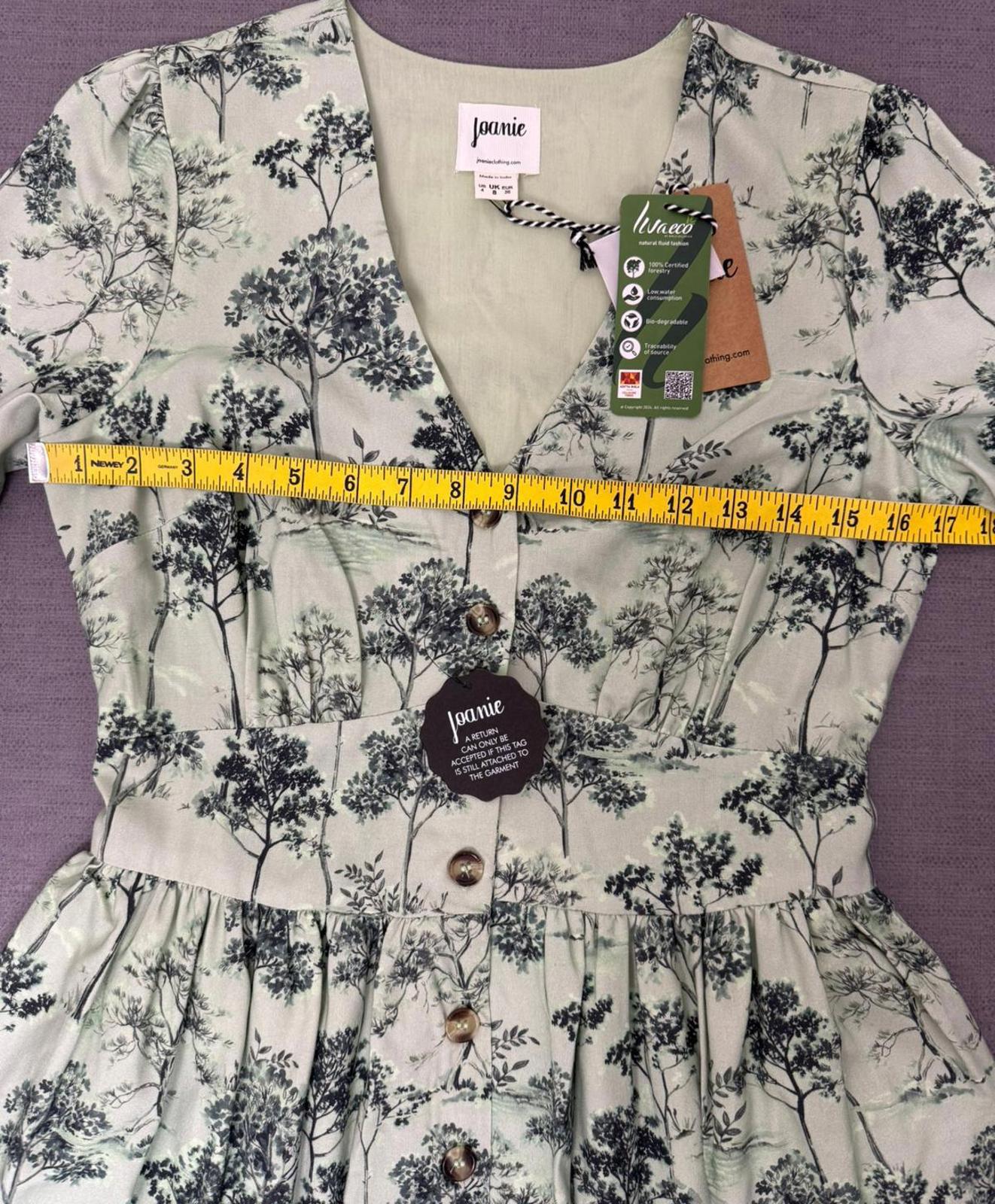 Joanie Womens Button-Down Forestry Print Multi Season Casual Midi Dress - UK 8**