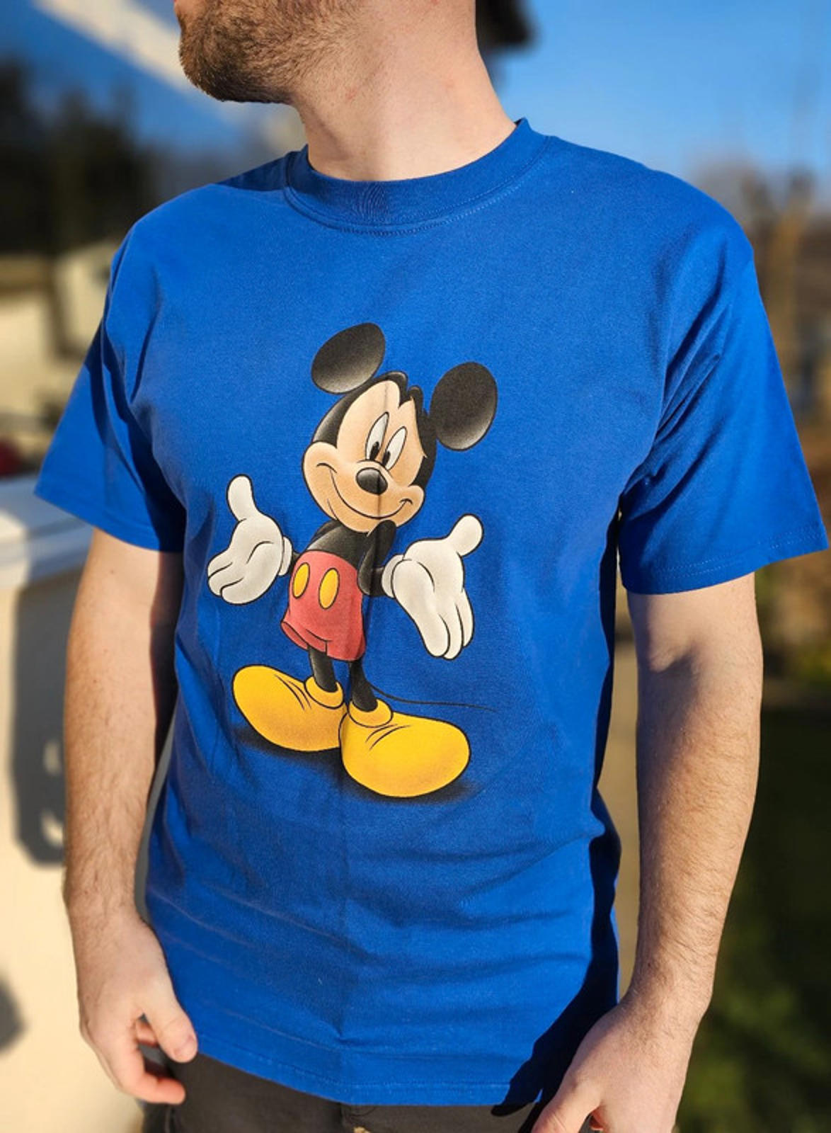 Genuine Walt Disney World Blue Mickey Mouse Short Sleeve T-Shirt - M