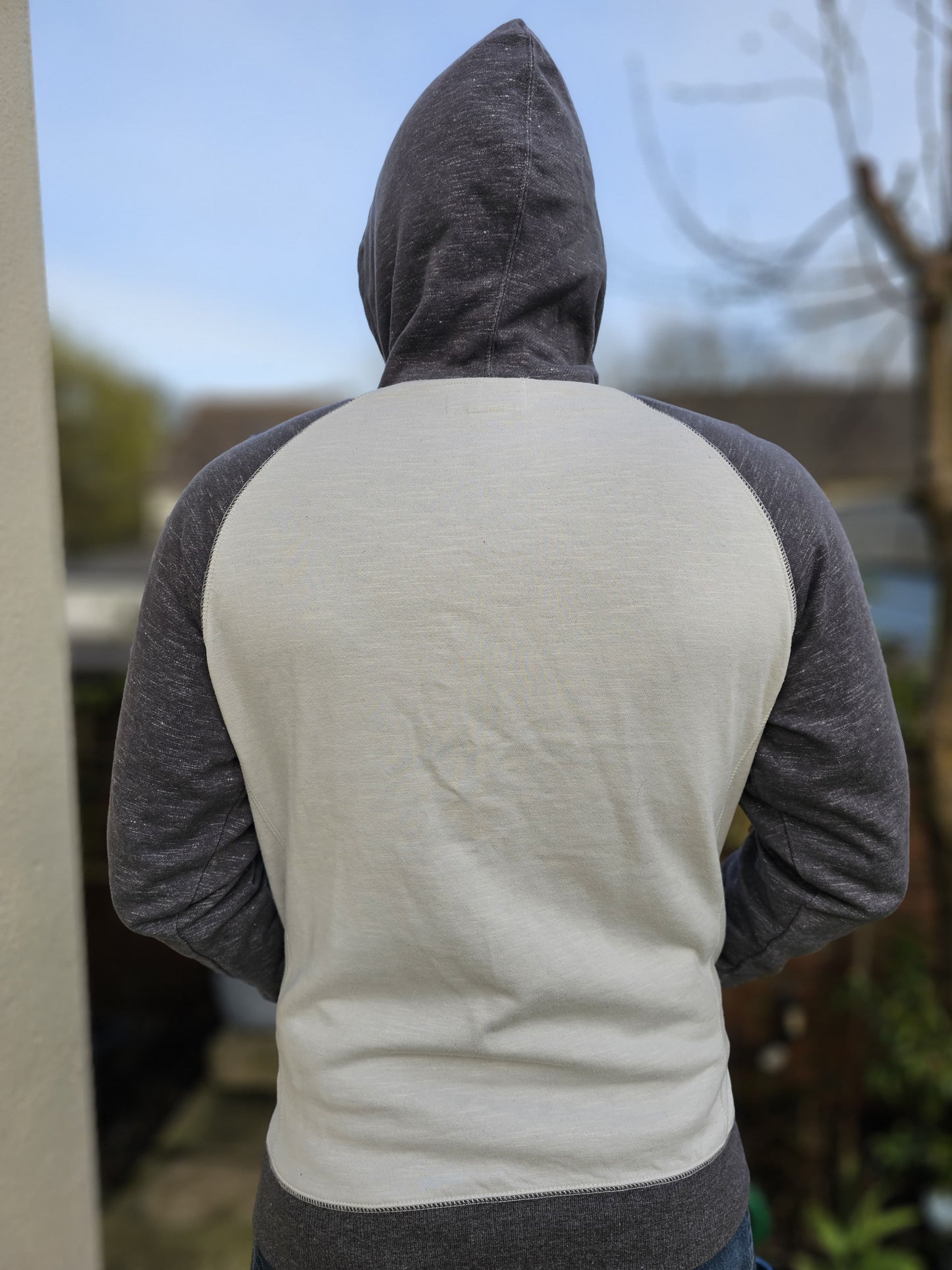 Billabong Pullover Grey/White Hoodie Full Zip Jacket - L/Large