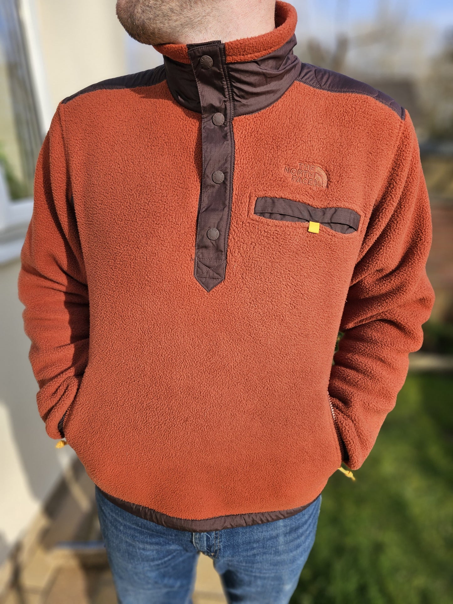 The North Face Button Up Pullover Fleece Jumper - M/Medium