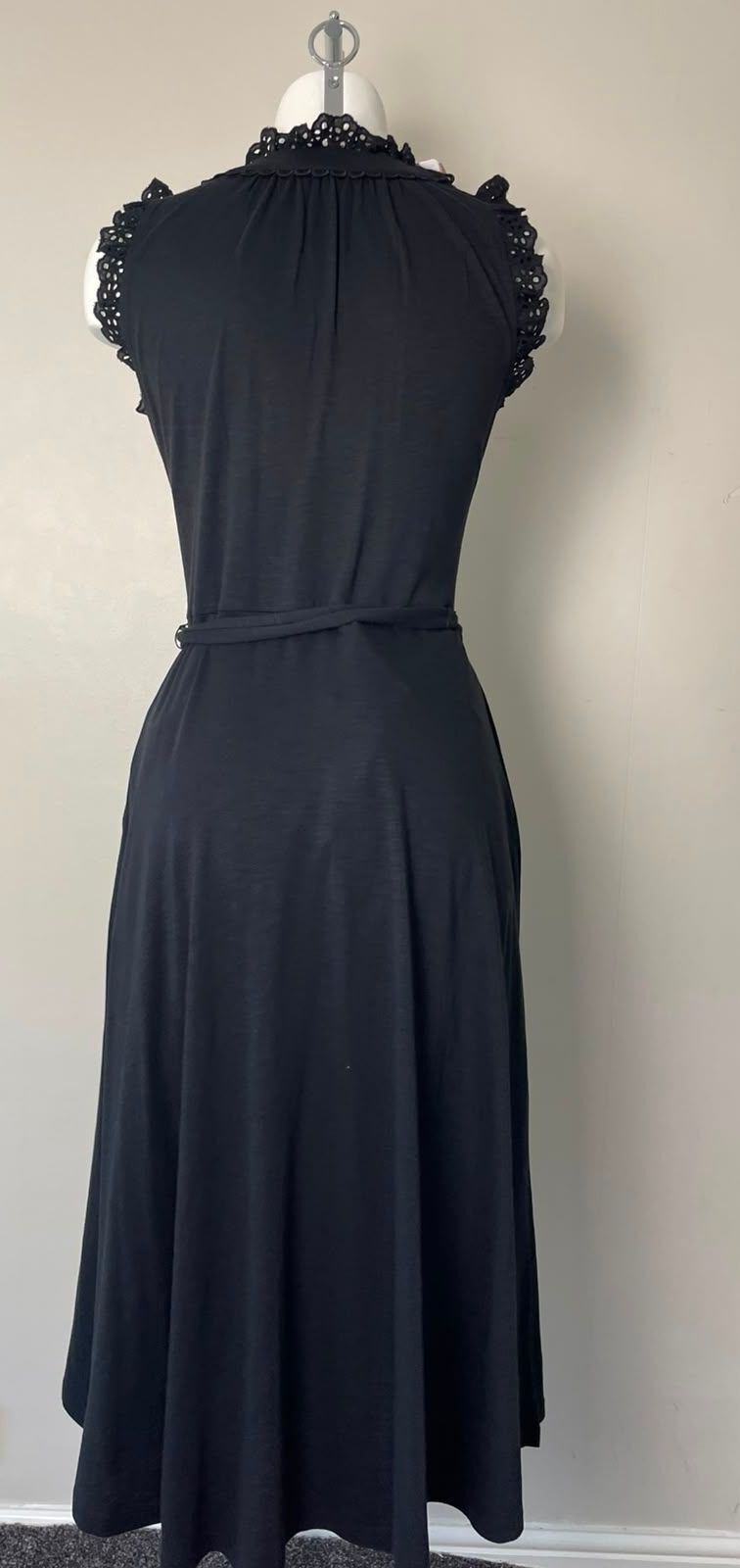 Gorgeous Boden Women's Lucia Broderie Trim Midi Dress - UK 8 - Black