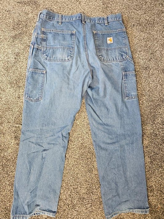 Carharrt FR Mens Carpenter Ripped Workwear/Casual Utility Jeans - W36/L30 Blue