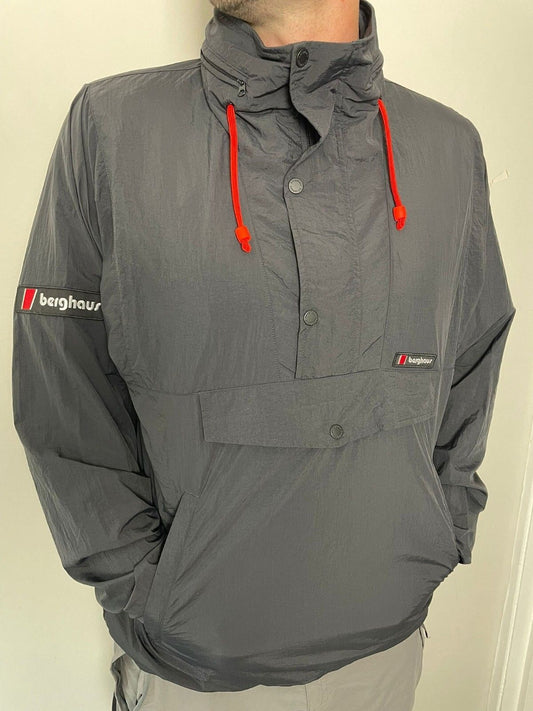 Berghaus Men's 1/2 Zip Pullover Packable Hooded Windbreaker Jacket - M/Medium
