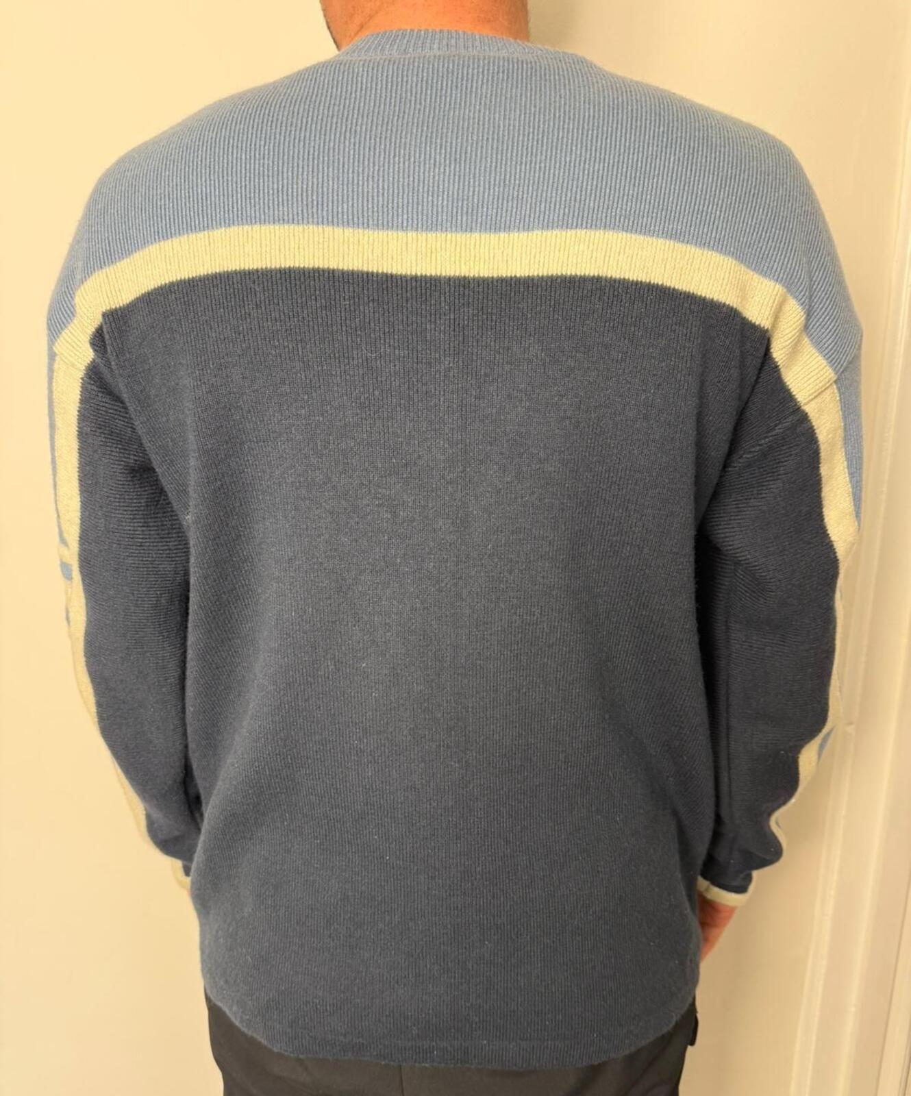 Quiksilver Mens Y2K 2000's Wool Blend Knitted Jumper - L/Large - Navy/Blue