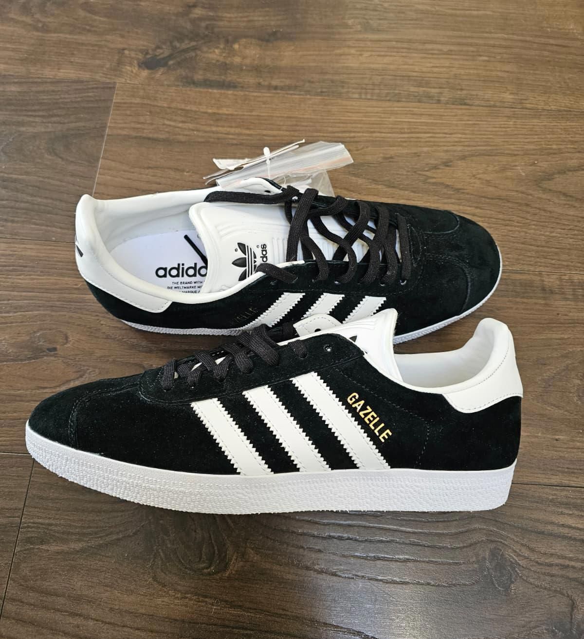 Adidas Original OG Gazelle Mens Trainers/Sneakers - UK 8.5 - BNWT - Black/White