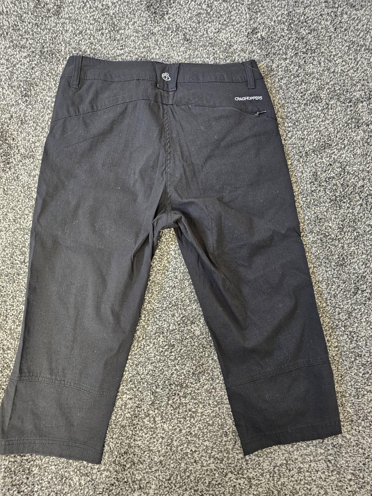 Craghoppers Womens Long Shorts 3/4 Length Hiking Walking Trousers - UK 10 -Black