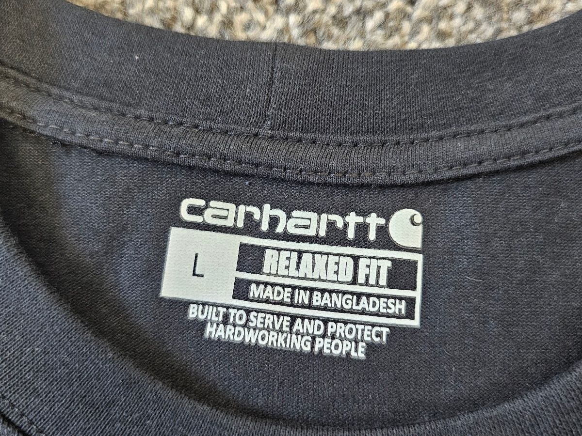 Carharrt Men's Short Sleeve Graphic Spellout Tee/T-Shirt/Top - L/Large- Navy