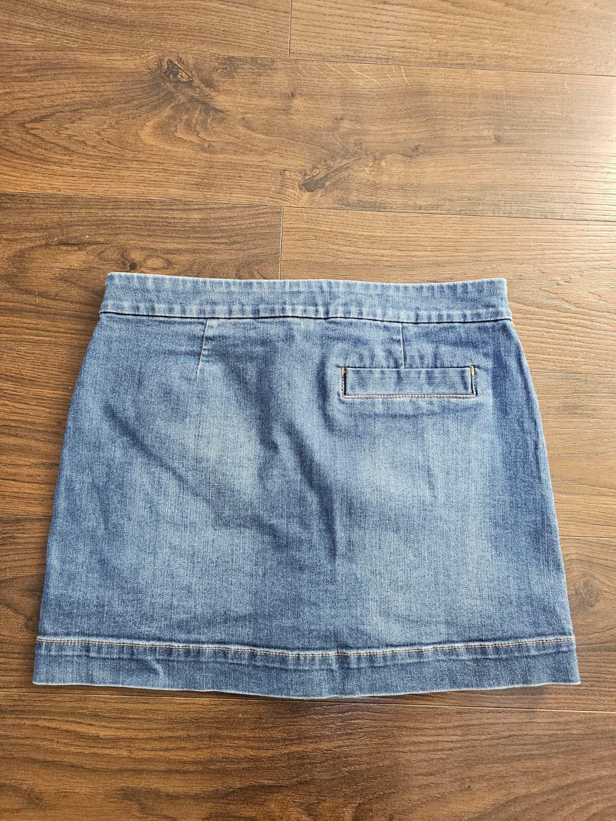 Tom Joule Joules Y2K Style Button Front Pocket Mini Denim Skirt - UK 10