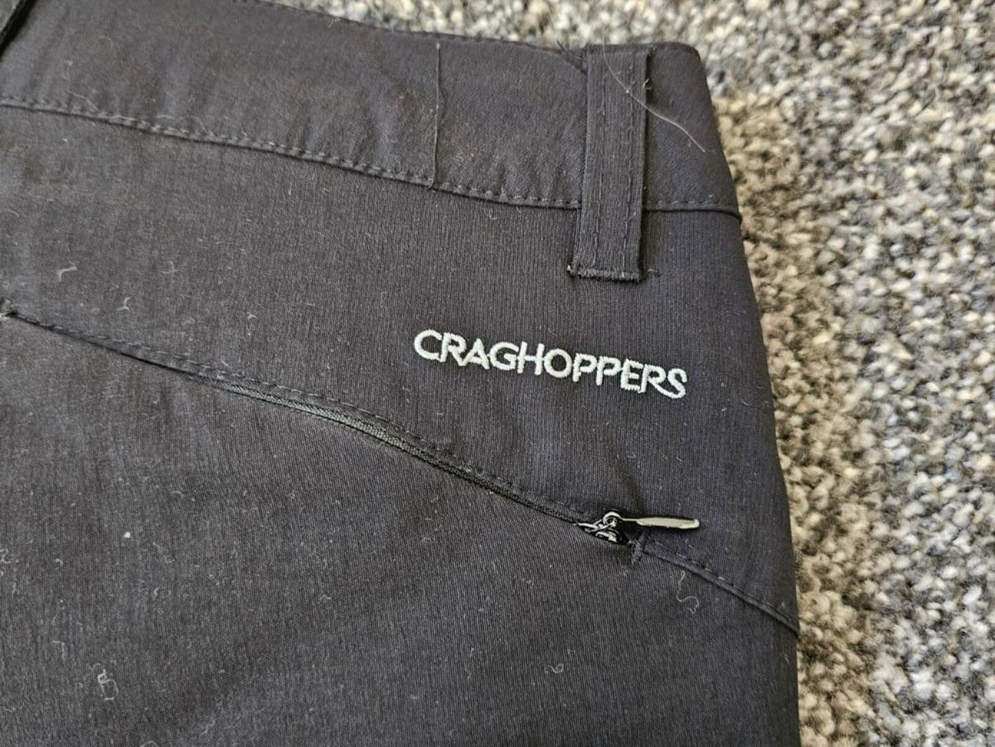 Craghoppers Womens Long Shorts 3/4 Length Hiking Walking Trousers - UK 10 -Black