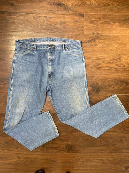 Wrangler Men's Straight Leg Blue Denim Jeans - W40/L31